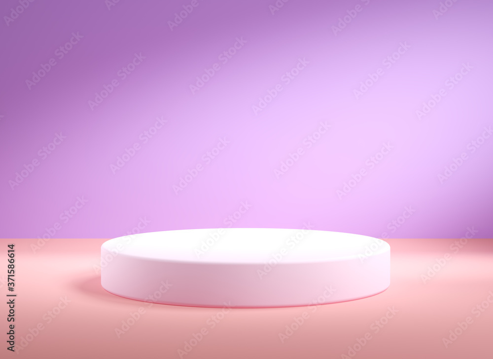 Empty white podium, minimal abstract background Empty white podium, minimal abstract background