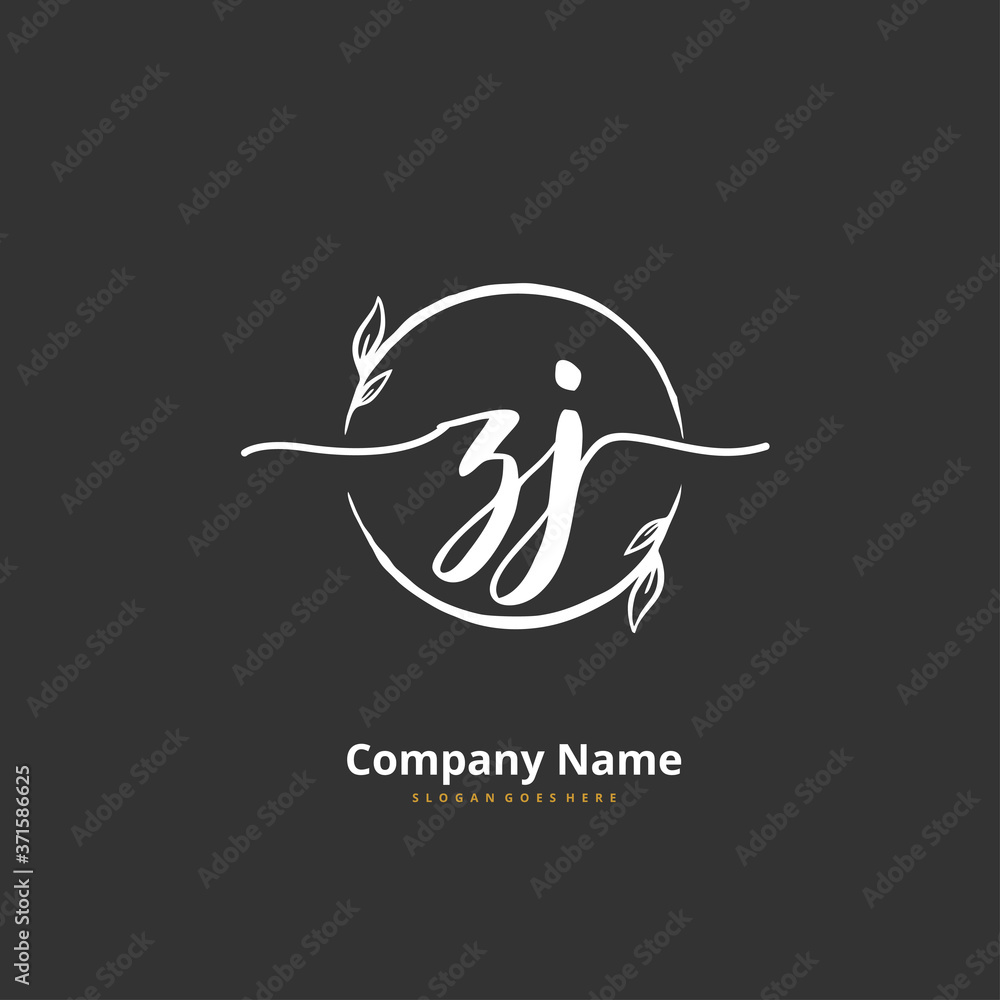 Z J ZJ Initial handwriting and signature logo design with circle. Beautiful design handwritten logo for fashion, team, wedding, luxury logo. Z J ZJ Initial handwriting and signature logo design with circle. Beautiful design handwritten logo for fashion, team, wedding, luxury logo.