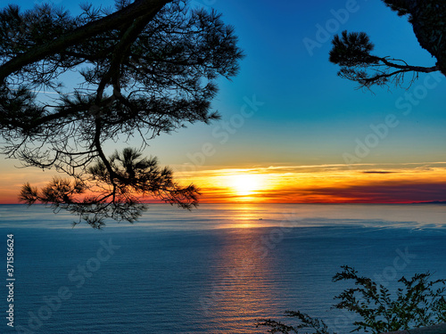 Sunset on the gulf of La Spezia from Campiglia Tramonti