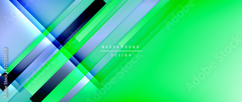 Dynamic lines on fluid color gradient. Trendy geometric abstract background for your text, logo or graphics