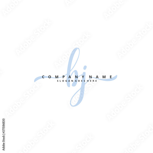 b j bj Initial handwriting and signature logo design with circle. Beautiful design handwritten logo for fashion, team, wedding, luxury logo.