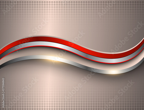 Business background, silver red metallic elegant 3D vector design.