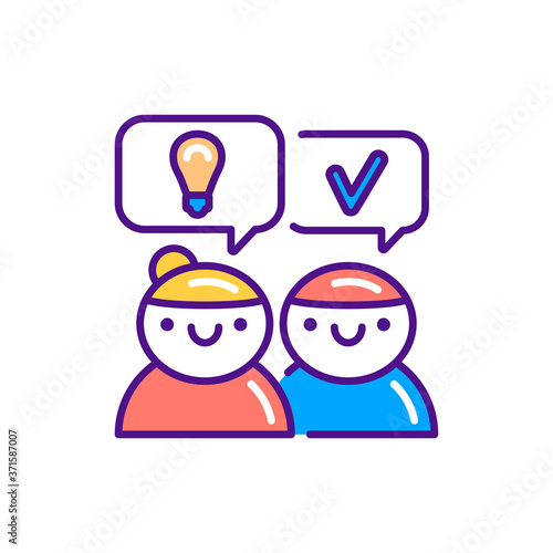 Logical reasoning color line icon. Soft skills. Pictogram for web, mobile app, promo. UI UX design element