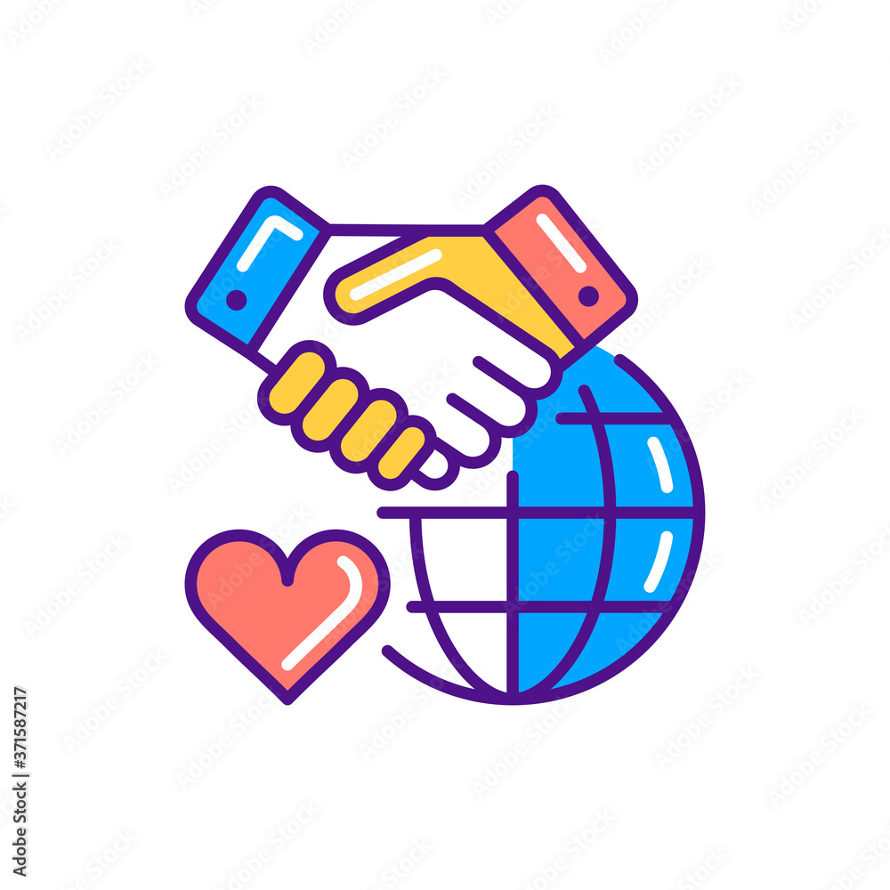 Tolerance color line icon. Soft skills. Pictogram for web, mobile app
