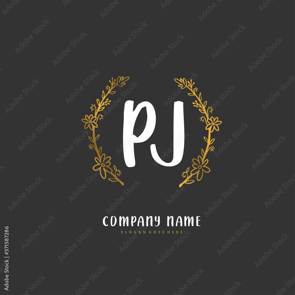 P J PJ Initial handwriting and signature logo design with circle. Beautiful design handwritten logo for fashion, team, wedding, luxury logo. P J PJ Initial handwriting and signature logo design with circle. Beautiful design handwritten logo for fashion, team, wedding, luxury logo.