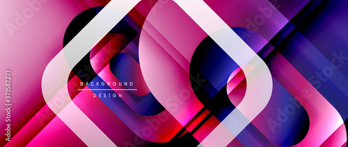 Wallpaper Mural Vector geometric abstract background with lines and modern forms. Fluid gradient with abstract round shapes and shadow and light effects Torontodigital.ca