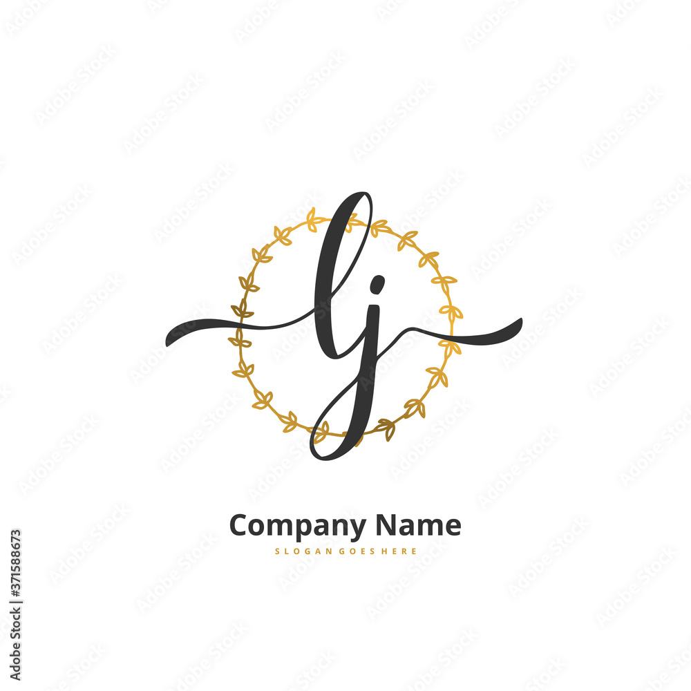 L J LJ Initial handwriting and signature logo design with circle. Beautiful design handwritten logo for fashion, team, wedding, luxury logo. L J LJ Initial handwriting and signature logo design with circle. Beautiful design handwritten logo for fashion, team, wedding, luxury logo.