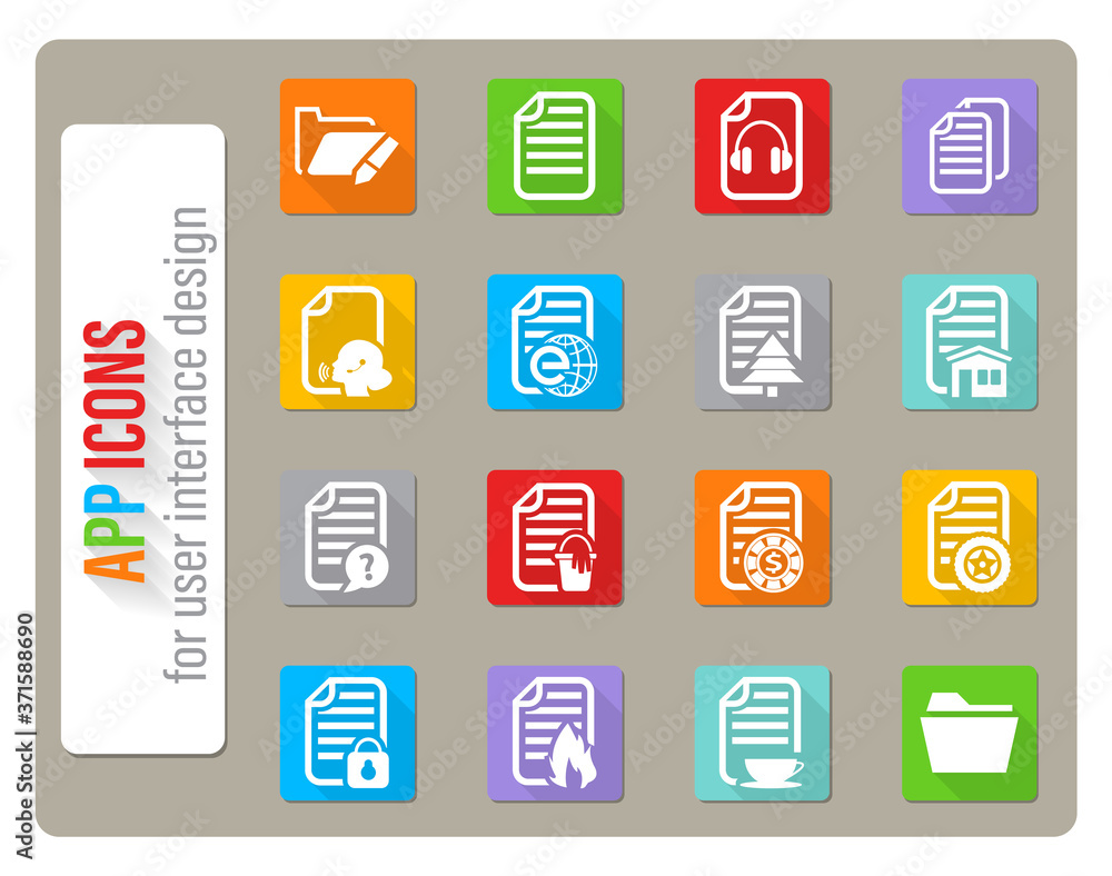 documents icon set documents icon set