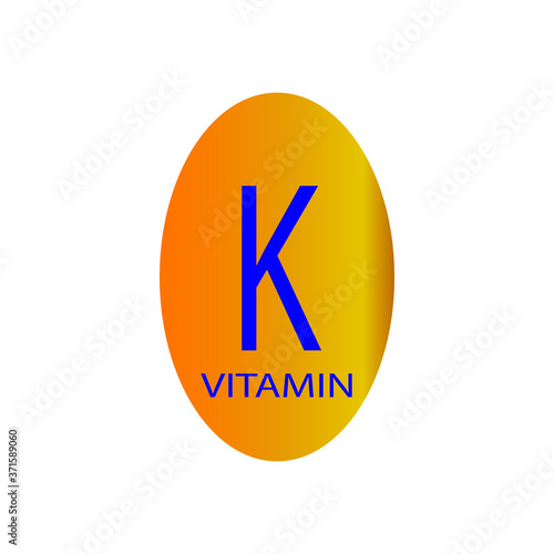 Vitamin K icon colorful background vector design