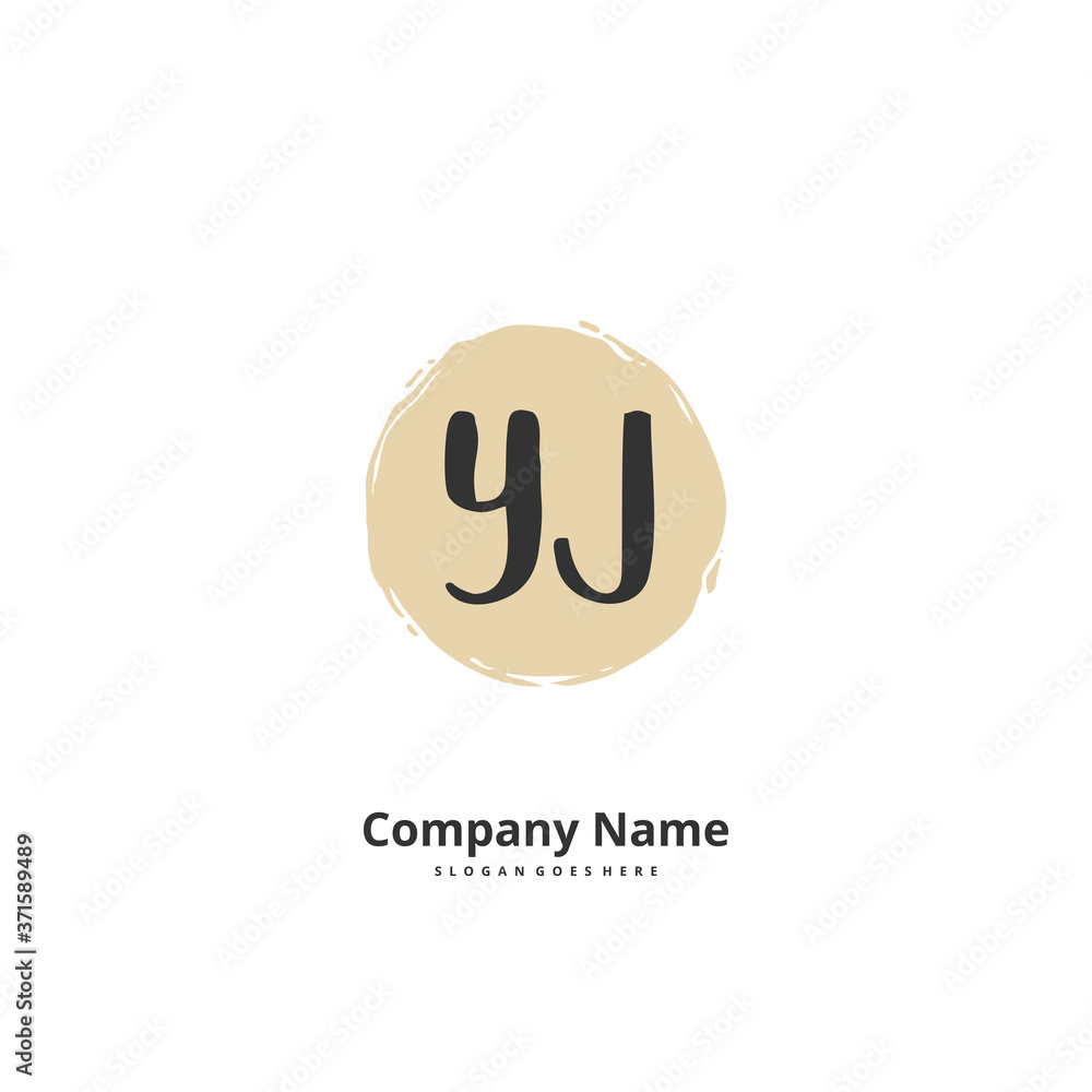 Y J YJ Initial handwriting and signature logo design with circle. Beautiful design handwritten logo for fashion, team, wedding, luxury logo. Y J YJ Initial handwriting and signature logo design with circle. Beautiful design handwritten logo for fashion, team, wedding, luxury logo.
