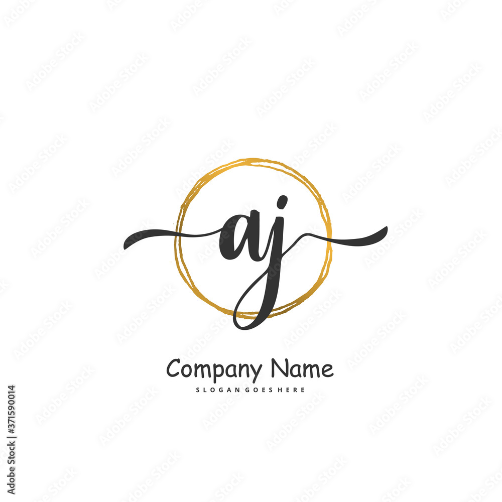 A J AJ Initial handwriting and signature logo design with circle. Beautiful design handwritten logo for fashion, team, wedding, luxury logo. A J AJ Initial handwriting and signature logo design with circle. Beautiful design handwritten logo for fashion, team, wedding, luxury logo.