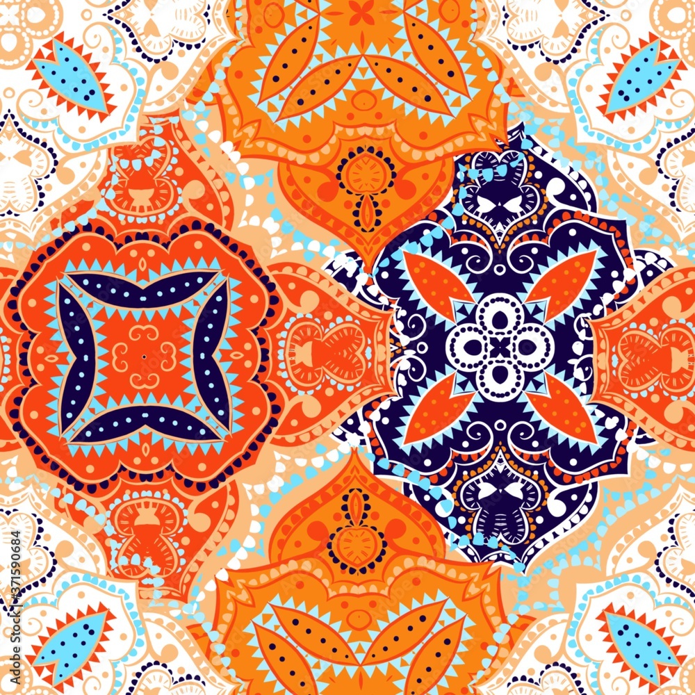 Fototapeta premium Seamless abstract web background. Tiled pattern vector. Ethnic, boho, gypsy style.