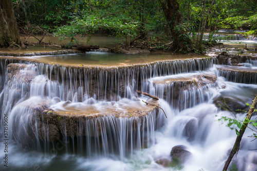 Huay Mae Khamin waterfall in tropical fprest, Thailand © totojang1977