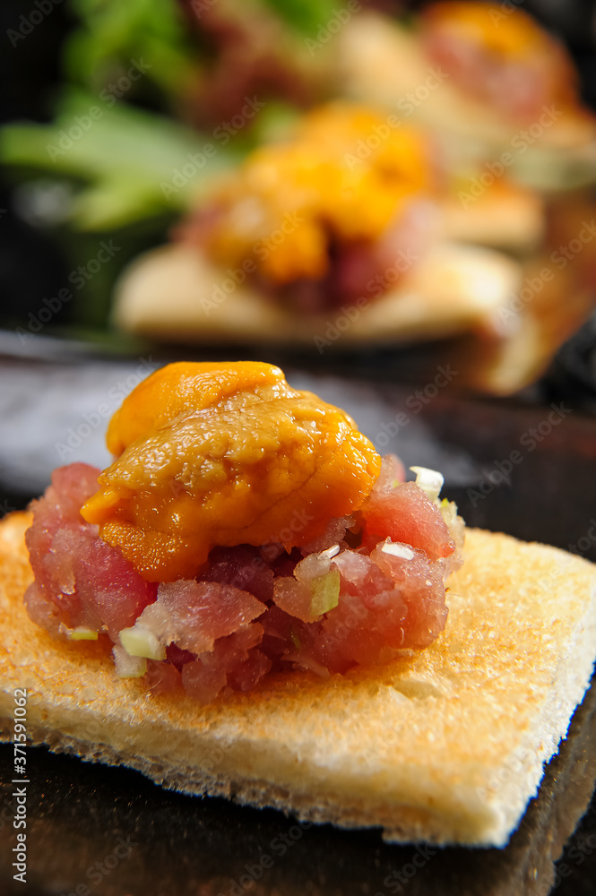 A Dish Of Sea Urchin Tuna Toast A Dish Of Sea Urchin Tuna Toast