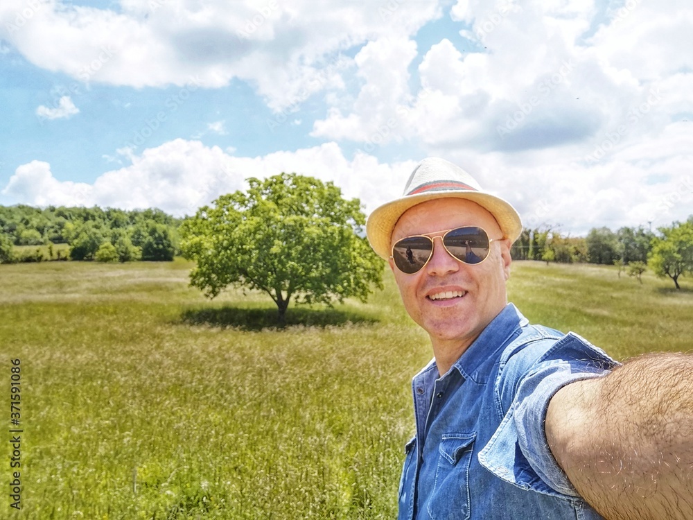 my selfie in the green countryside my selfie in the green countryside
