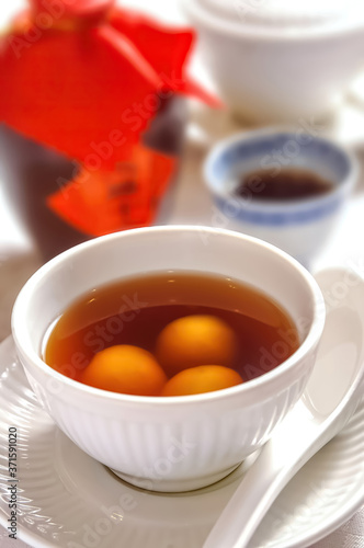 A Bowl Of The Traditional Dessert, Glutinous Rice Balls With Syrup