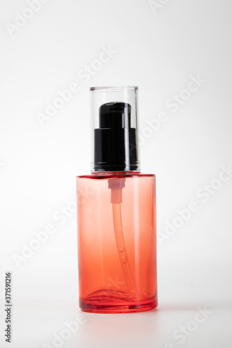 bottle pump cosmetic mockup over white background