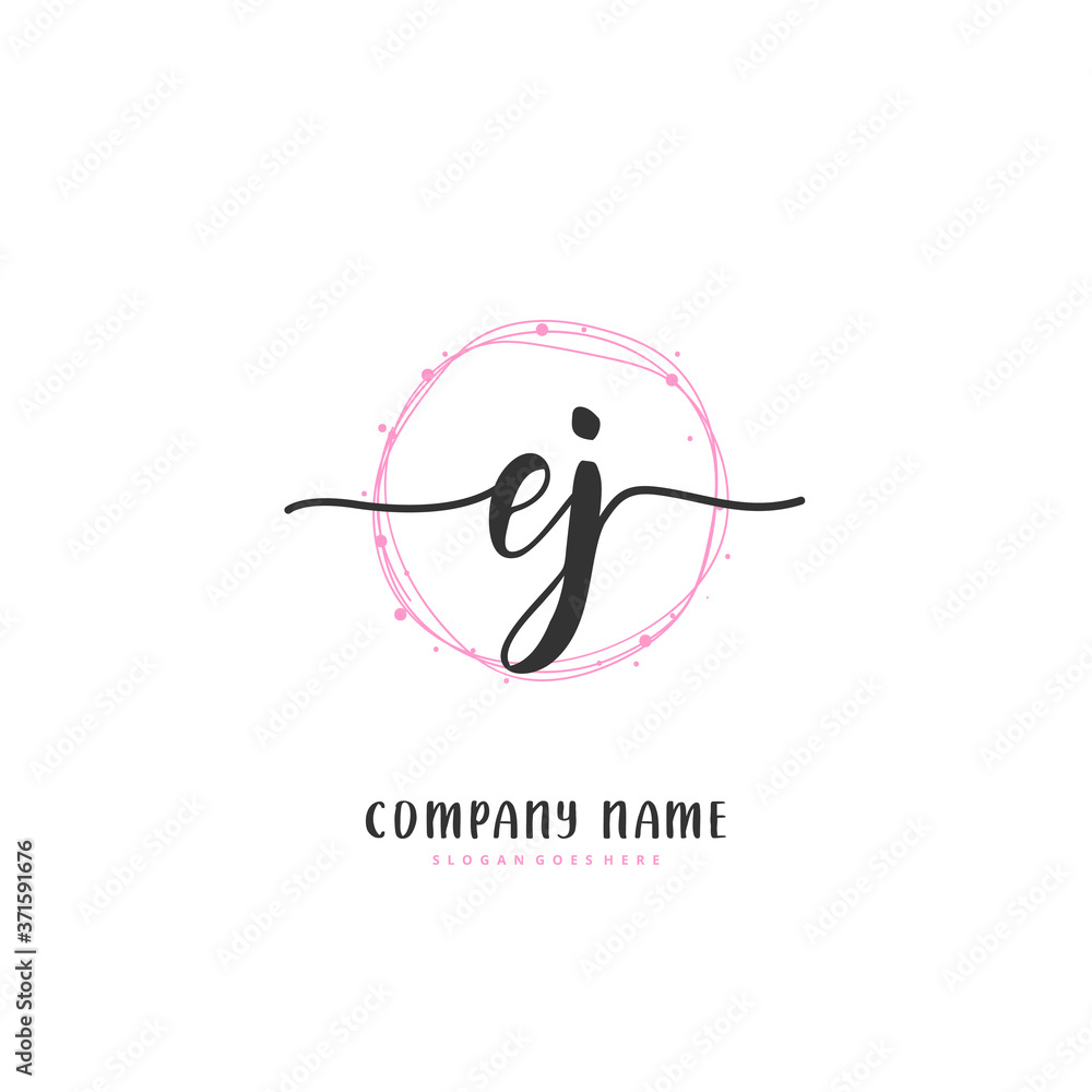 E J EJ Initial handwriting and signature logo design with circle. Beautiful design handwritten logo for fashion, team, wedding, luxury logo. E J EJ Initial handwriting and signature logo design with circle. Beautiful design handwritten logo for fashion, team, wedding, luxury logo.