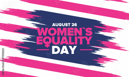 Women's Equality Day in United States. Female holiday, celebrated annually in August 26. Women right history month. Feminism concept. Poster, greeting card, banner and background. Vector illustration