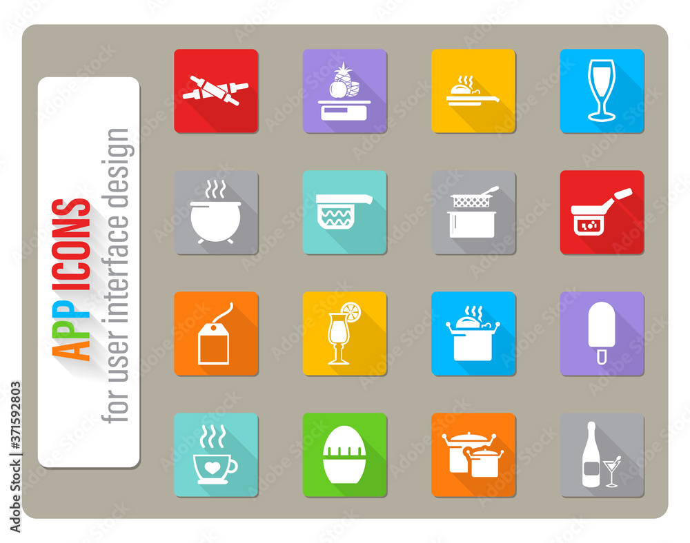 food and kitchen icon set food and kitchen icon set