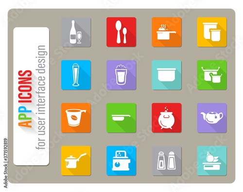 food and kitchen icon set
