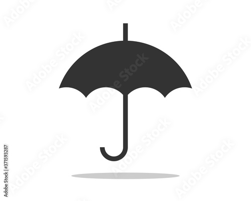 Umbrella icon vector. Rain protection. Concept for insurance company. Black and white silhouette flat design