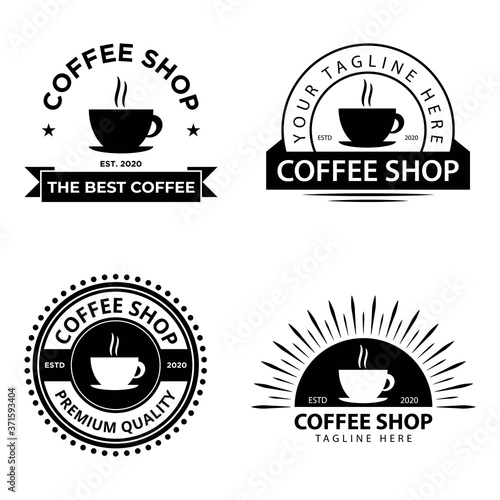 Set of coffee  coffee shop logo template