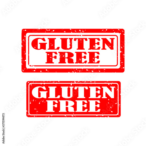 Gluten free rubber stamp set on white background. vector illustration