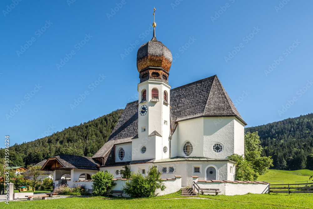 View at the Church of Holy Family in Oberau - Germany