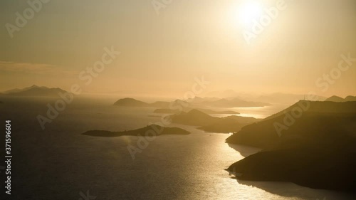 Timelapse of sunset over Adriatic sea in Croatia