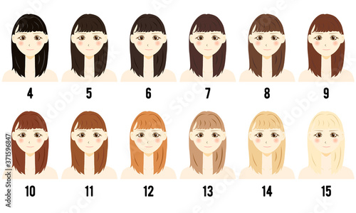 ヘアカラーチャート　髪色