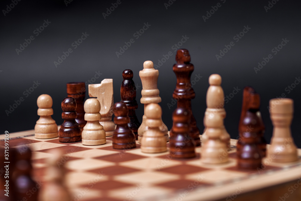 Chess, different chess pieces at random. The concept of a multinational working group, Chess, different chess pieces at random. The concept of a multinational working group,