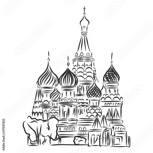Moscow, sketch collection, St. Vasil cathedral on the Red Square