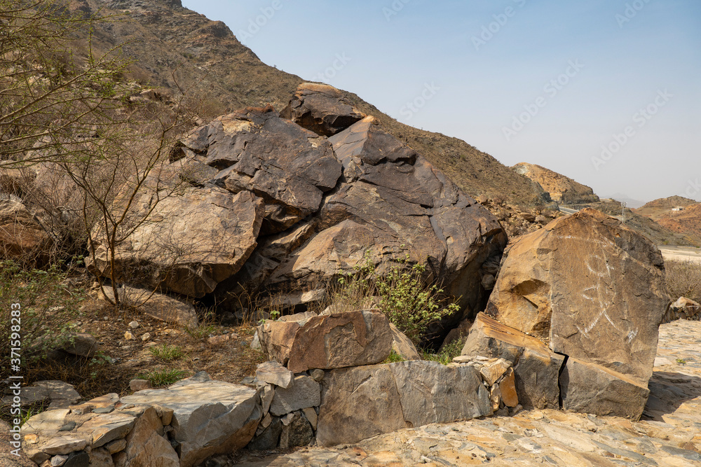 Views along the Aljammalah Hiking Trail on the Al Hada Zig Zag road, Taif region of Saudi Arabia
