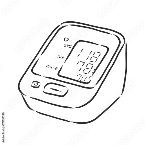 blood pressure monitor, medical device for measuring pressure, vector sketch