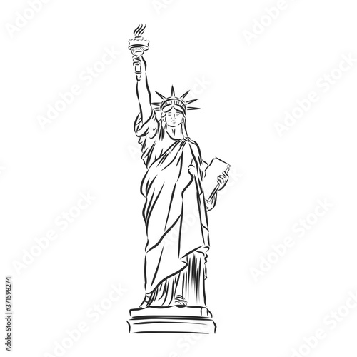 Statue of Liberty hand drawn vector llustration realistic