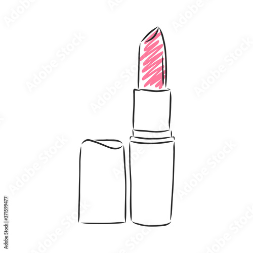 Vector hand drawn Lipstick outline doodle icon. Lipstick sketch