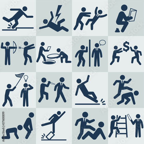 Vector icon set for self defence