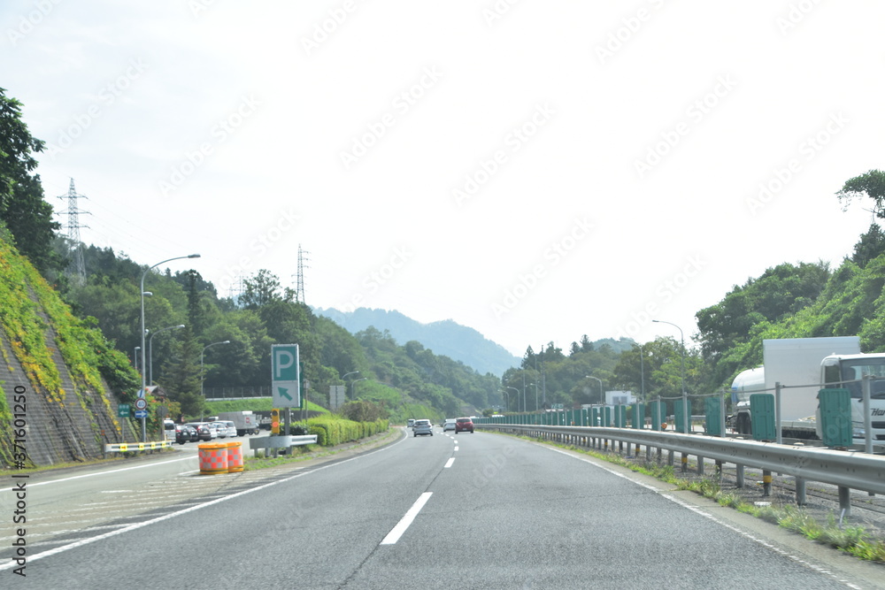 Highway in Yamanashi Prefecture, Japan