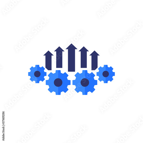 Operational excellence icon, flat vector