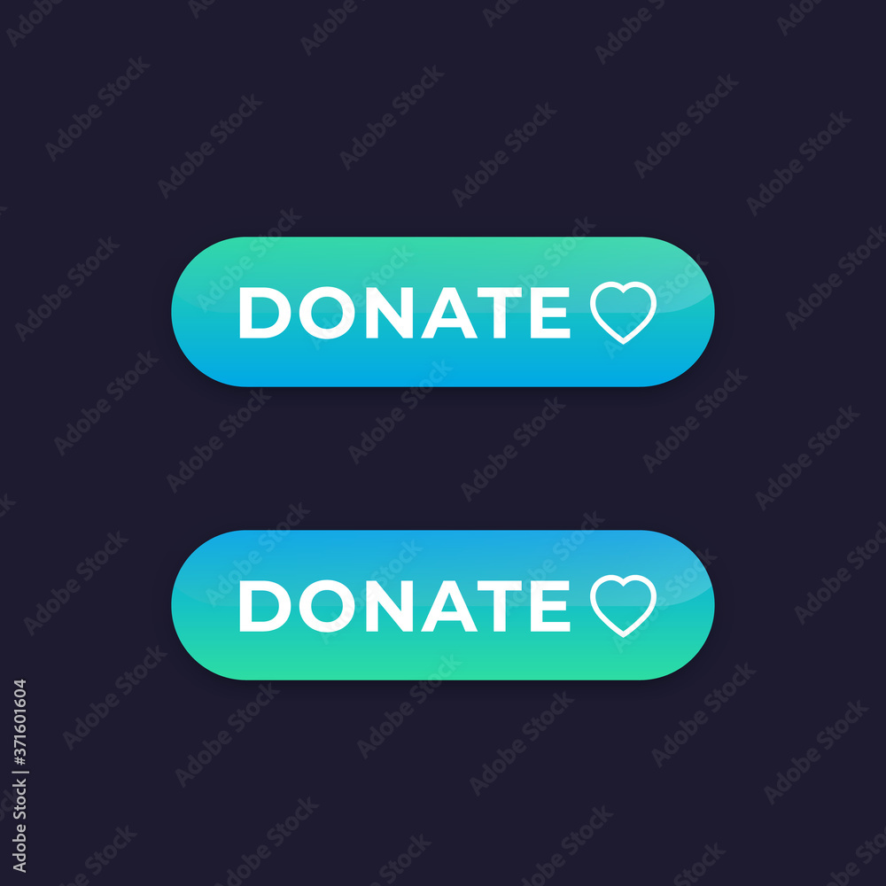 Donate button design, vector elements