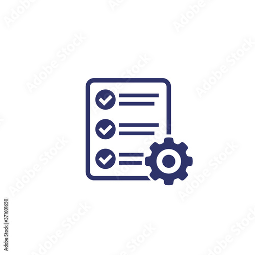 Procedures and operations icon, vector