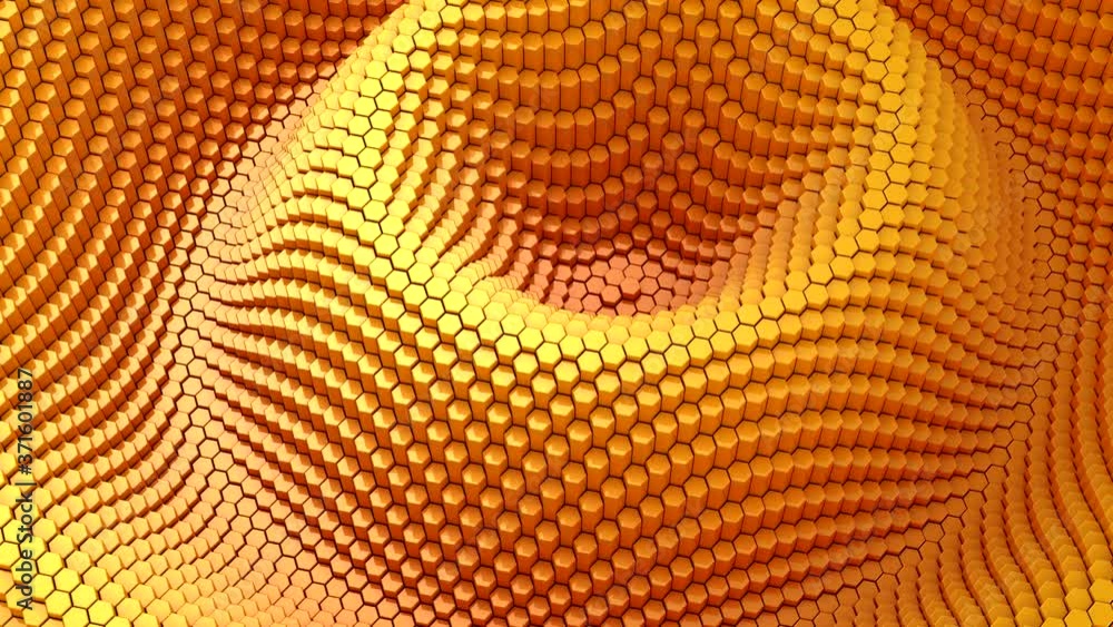 Hexagons Form A Wave. Loop background, 3 in 1, 3d rendering, 4k resolution
Hexagons Form A Wave. Loop background, 3 in 1, 3d rendering, 4k resolution