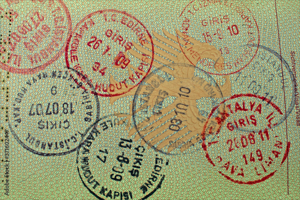 Stempel, Sichtvermerke, Visas auf Reisepass