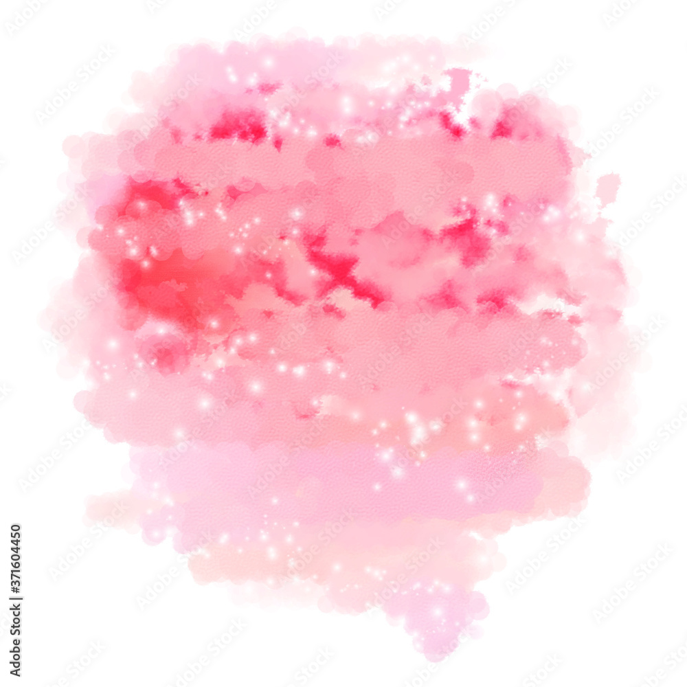 Abstract illustration, round shape watercolor stain, isolated
