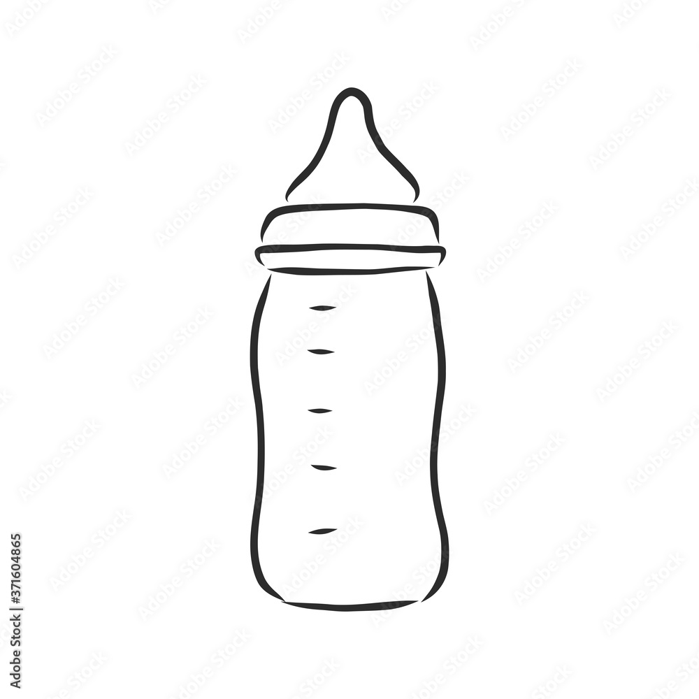 Bottle Baby Pacifier Doodle Vector Icon . baby feeding bottle, vector sketch Bottle Baby Pacifier Doodle Vector Icon . baby feeding bottle, vector sketch