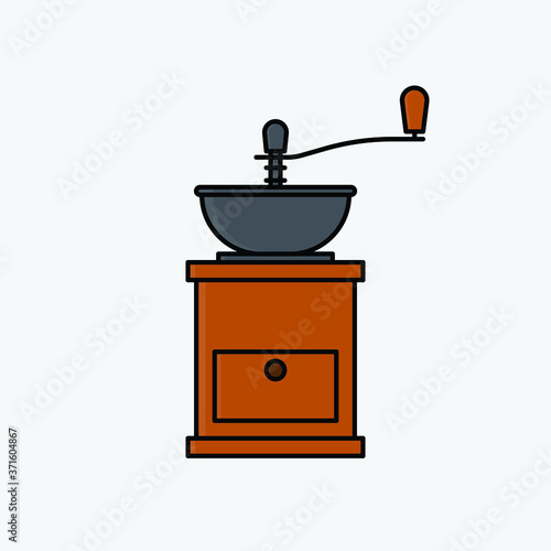 coffee grinder Illustration on a white background. filled flat sign for mobile concept and web design. Coffee mill solid icon. Symbol, logo illustration. Pixel perfect vector graphics