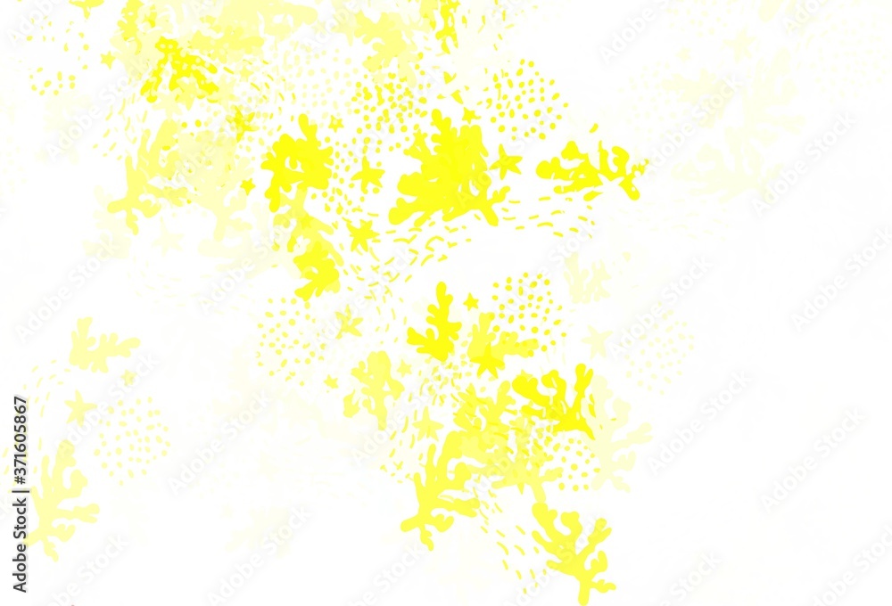 Light Yellow vector texture with abstract forms.