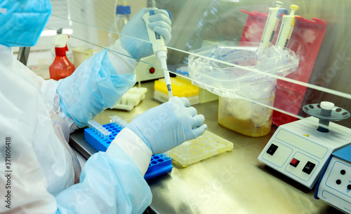 work in a fume hood with analyzes for covid.