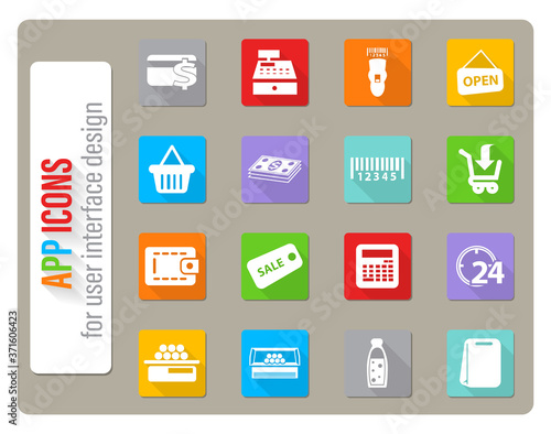 grocery store icon set